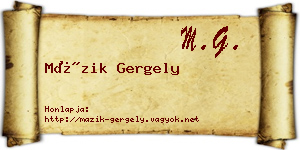 Mázik Gergely névjegykártya